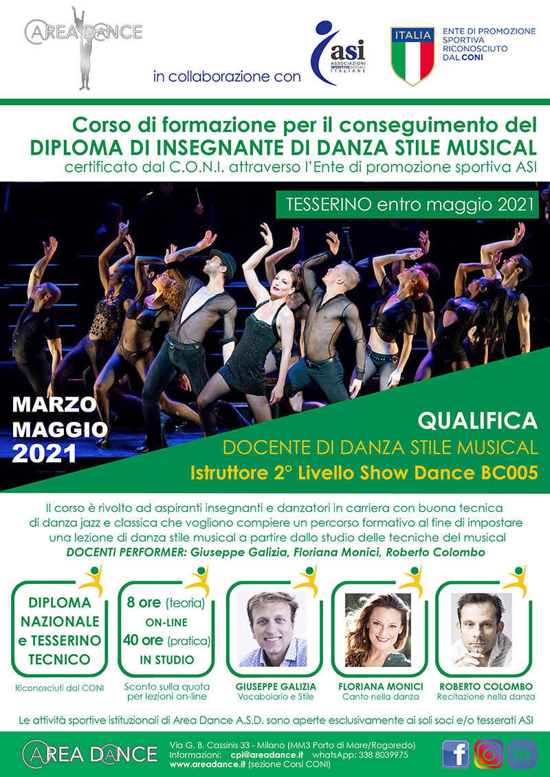 Corso Insegnanti Danza Stile Musical – Area Dance